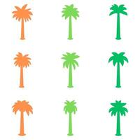 Simple coconut tree design set vector