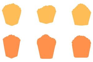 Simple popcorn illustration design set vector