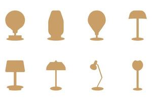 Table lamp illustration design set vector