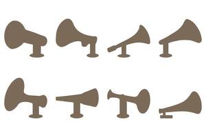 Simple horn speaker illustration design set vector