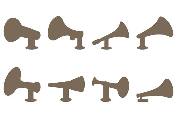 Simple horn speaker illustration design set