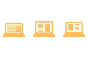 Simple business laptop design set vector