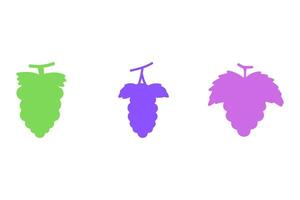 Simple grape illustration design set vector