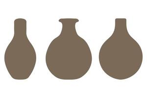 Simple vase pottery design set vector