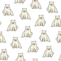 Seamless pattern with polar bears. illustration of polar bears. vector