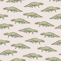 Seamless pattern with crocodiles. Cute background. vector