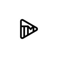 T M TM Initial brush logo template. Alphabet Initials logo TM, MT, T and M vector
