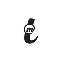 MT logo monogram with negative space circle rounded design template. TM or MT logo and icon design vector