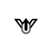Wu logo design illustrator. UW, WU, W AND U Abstract initial monogram letter alphabet logo design vector