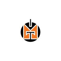 Powerful MT or TM letter logo design . Initial Letter TM Logo Template design. Linked letter TM logo design. vector