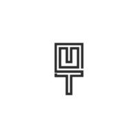 TM logo monogram with emblem shield style design template vector