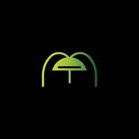 initial letter tm linked round lowercase logo vector