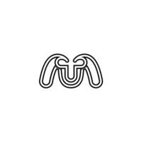 T M TM initial logo handwriting template vector