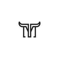TM Logo Emblem Monogram With Shield Style Design Template Isolated On white Background vector