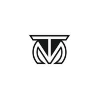 MT - design element or icon. M and T - initials, logo. TM - monogram template or logotype vector