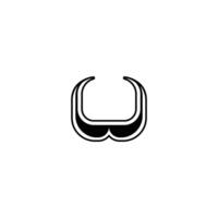 Initials alphabet letters UW or WU monogram logo vector