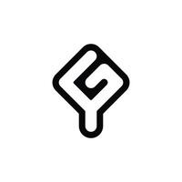 YG Logo monogram with shield shape and outline design template vector