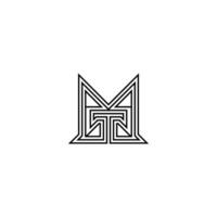 MT, TM, M AND T Abstract initial monogram letter alphabet logo design vector