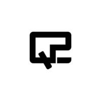Letter Q and Z QZ logo design template Minimal monogram initial based logotype vector