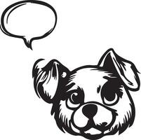 An adorable dog with a speech bubble, ideal for creative designs and art projects vector