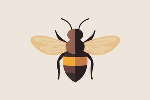 A bee icon on a beige background vector