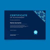 Oriental Geometric Certificate Design with Diagonal Ornament on Dark Theme vector