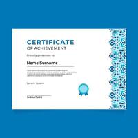 Oriental Certificate Design with Ornament on Right Side vector