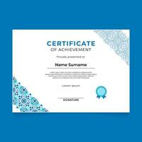 Oriental Geometric Certificate Design with Diagonal Ornament vector