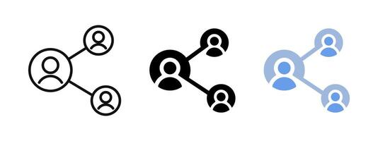 Networking icon. Teamwork connection symbol. Group of people sign. Business community illustration. Social communication pictogram. Global customer chain concept. vector