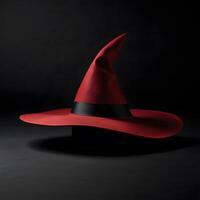 Magic Stylish Red Wizard Witch Hat dark background photo