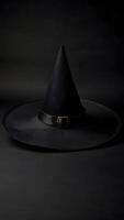 Pointed Magic Magical dark Wizard Witch Hat black background photo