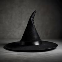 Pointed Magic Magical dark Wizard Witch Hat black background photo