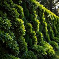 Green Hedge Botany Botanic Pattern with Leafs background photo