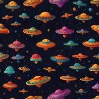 Futuristic Ufo spaceship Science Fiction Universe Pattern photo