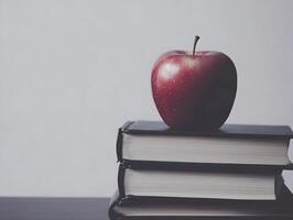 Studying educating books with an apple on it reading education literature photo