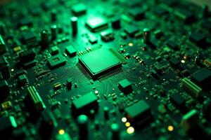 abstract futuristic of circuit board and processor computer photo
