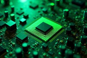 abstract futuristic of circuit board and processor computer photo