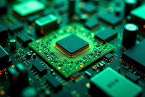 abstract futuristic of circuit board and processor computer photo