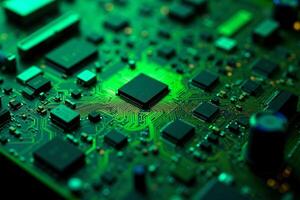 abstract futuristic of circuit board and processor computer photo