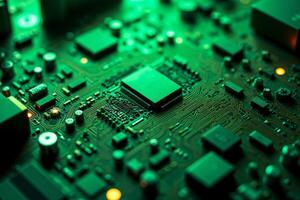 abstract futuristic of circuit board and processor computer photo