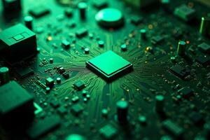 abstract futuristic of circuit board and processor computer photo