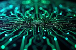 abstract futuristic of circuit board and processor computer, photo