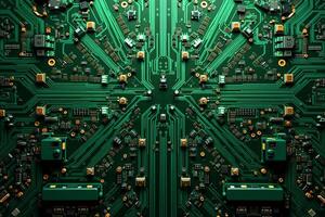 abstract futuristic of circuit board and processor computer, photo