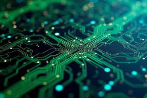 abstract futuristic of circuit board and processor computer, photo