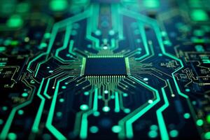 abstract futuristic of circuit board and processor computer, photo