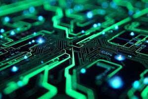 abstract futuristic of circuit board and processor computer, photo