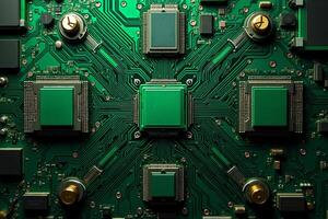 abstract futuristic of circuit board and processor computer, photo