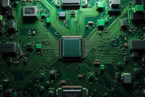 abstract futuristic of circuit board and processor computer, photo