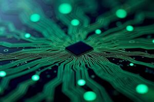 abstract futuristic of circuit board and processor computer, photo