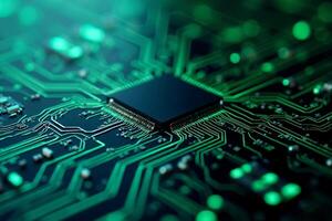 abstract futuristic of circuit board and processor computer, photo